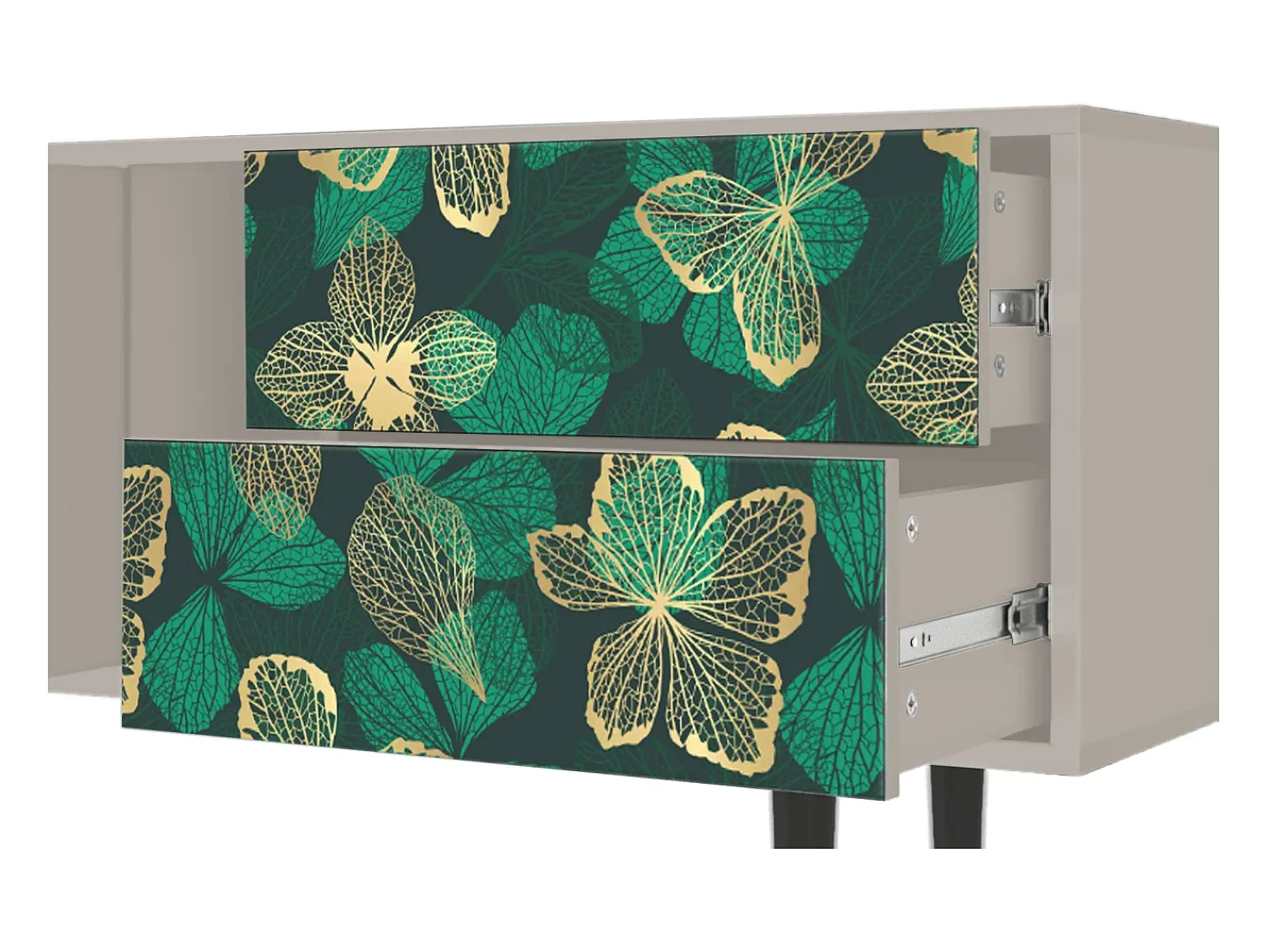 Móvel De Tv* Mueble de TV - 170х69х48 cm - T1 - Green Flower, Areia Bege