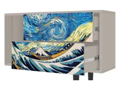 Móvel De Tv| Mueble de TV - 170х69х48 cm - T1 - Great Wave, Areia Bege
