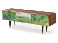 Móvel De Tv* Mueble de TV - 170х59х48 cm - T4 - Green Wheat Fields, Nogueira Castanho