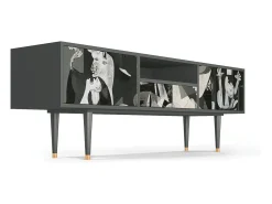 Outlet Mueble de TV - 170х59х41 cm - T6 - Guernica by Picasso, Antracite Cinza antracite