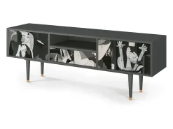 Outlet Mueble de TV - 170х59х41 cm - T6 - Guernica by Picasso, Antracite Cinza antracite