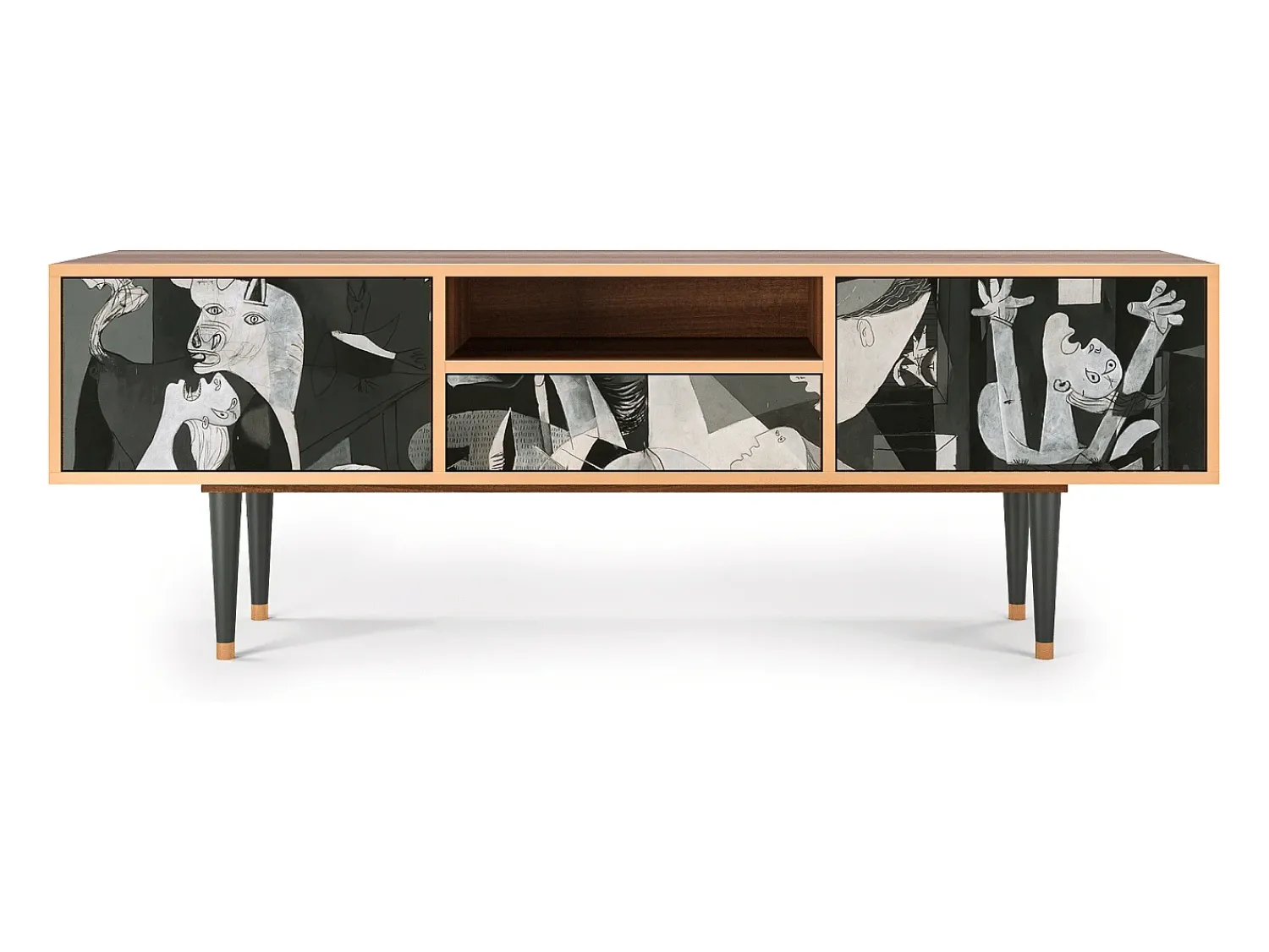 Sale Mueble de TV - 170х59х41 cm - T6 - Guernica by Picasso, Nogueira Castanho