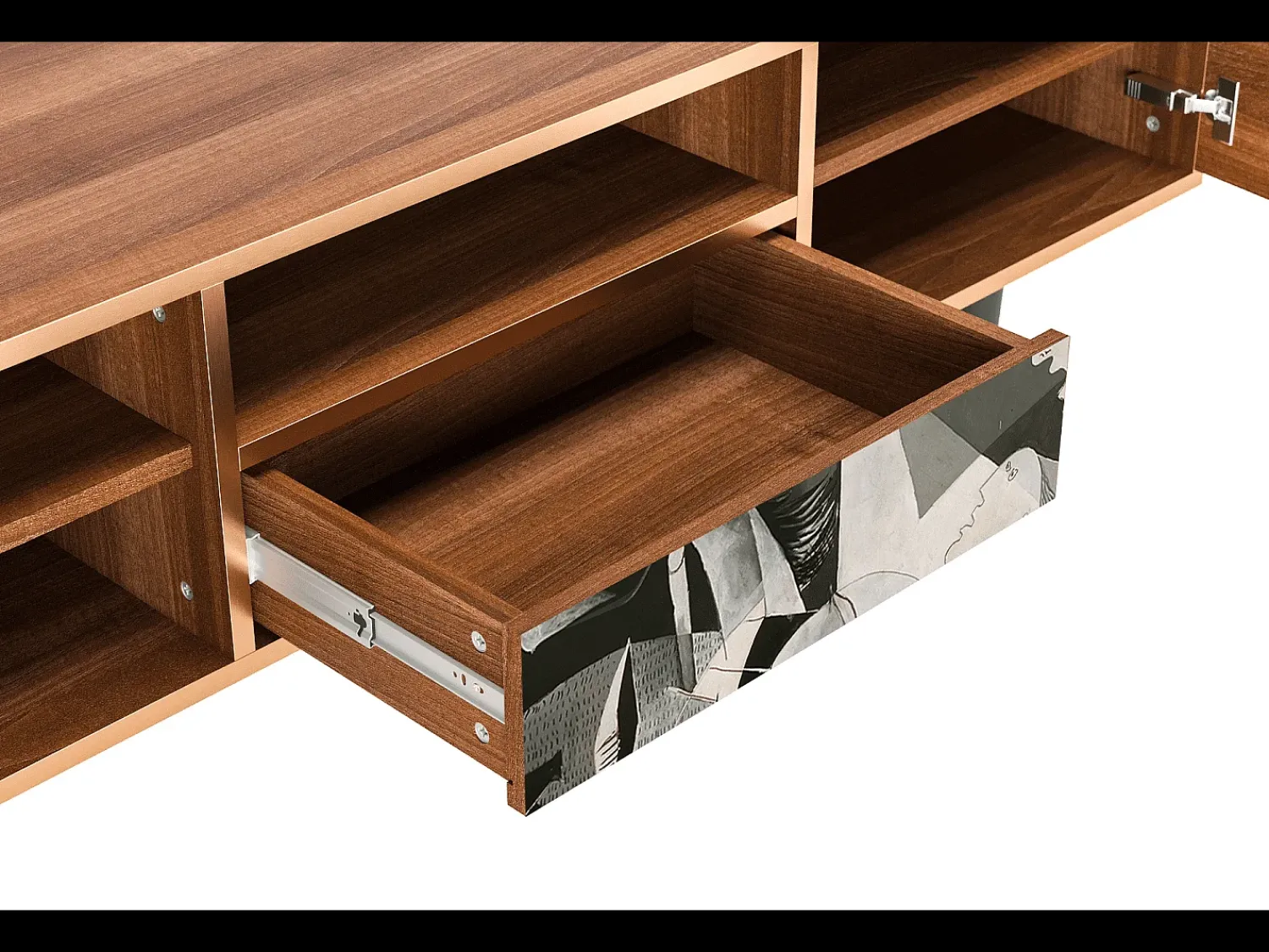Sale Mueble de TV - 170х59х41 cm - T6 - Guernica by Picasso, Nogueira Castanho