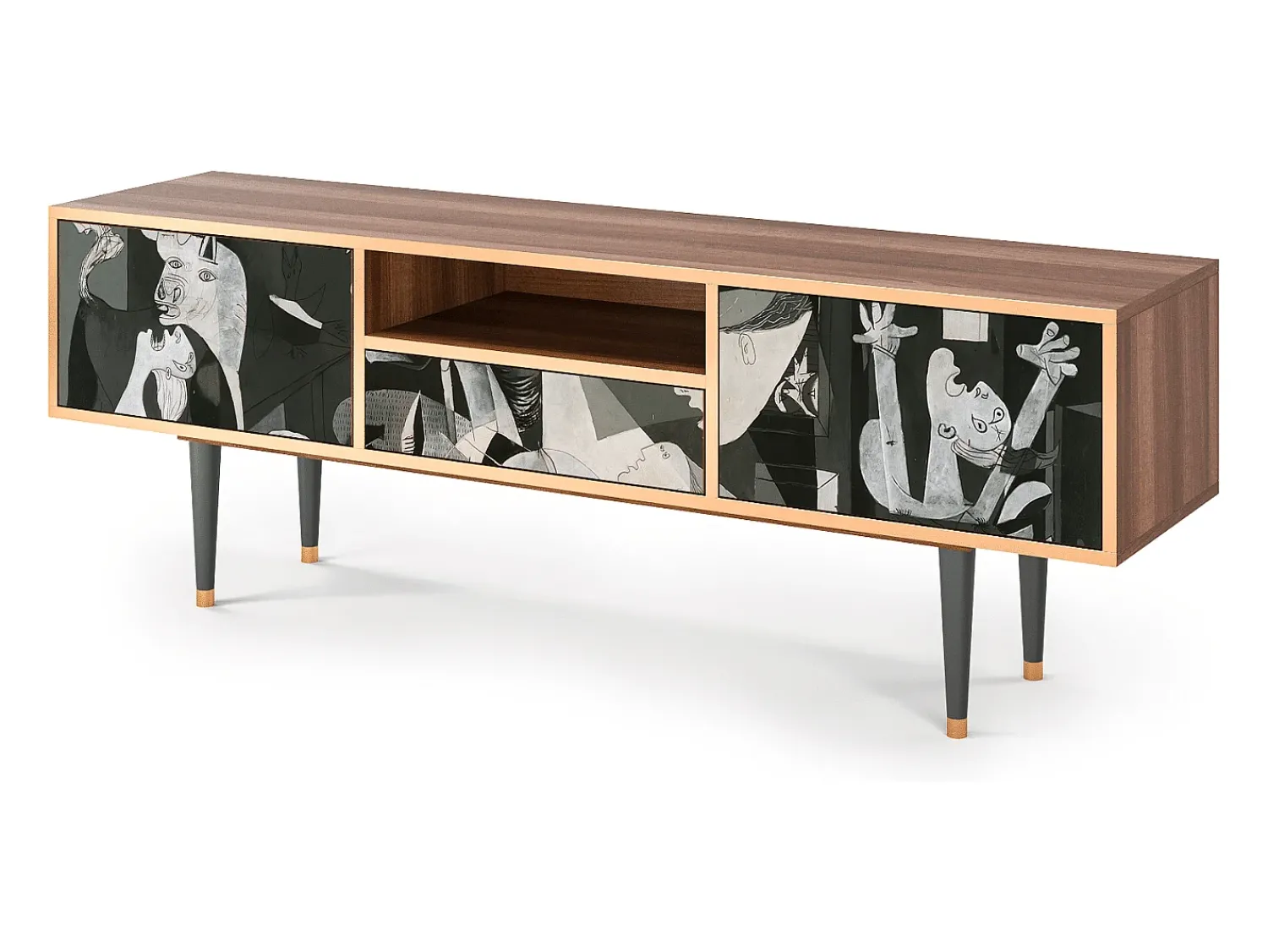 Sale Mueble de TV - 170х59х41 cm - T6 - Guernica by Picasso, Nogueira Castanho