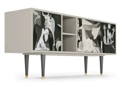 Mueble de TV - 150х69х41 cm - T5 - Guernica by Picasso, Areia^ Móvel De Tv
