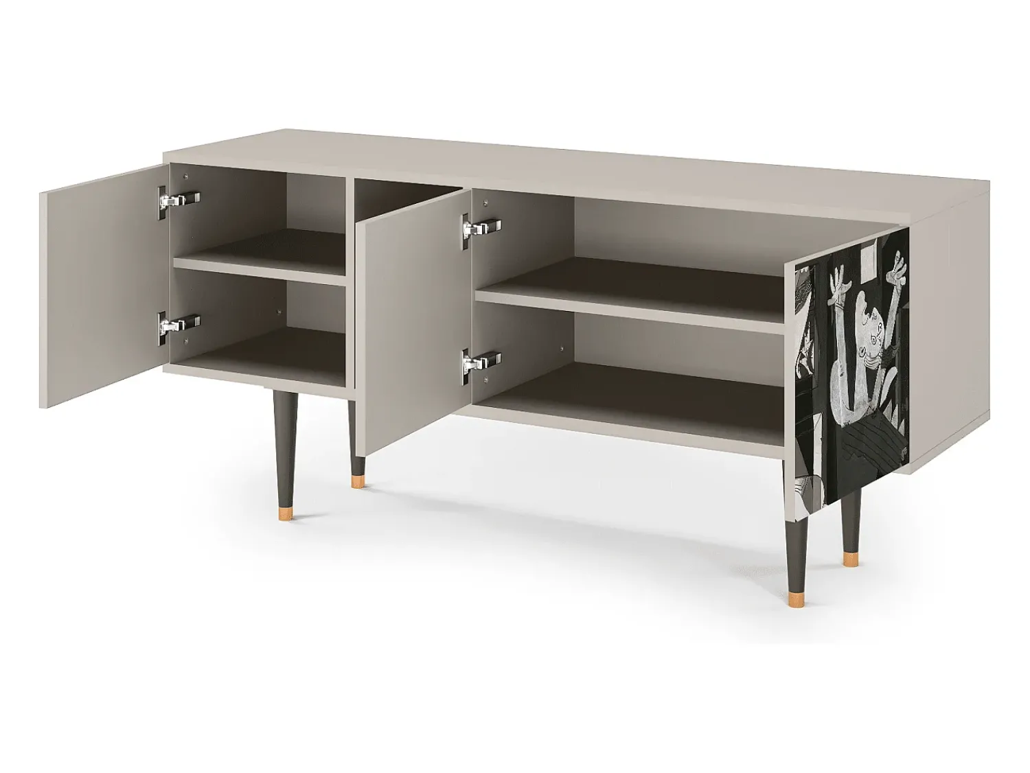 Mueble de TV - 150х69х41 cm - T5 - Guernica by Picasso, Areia^ Móvel De Tv