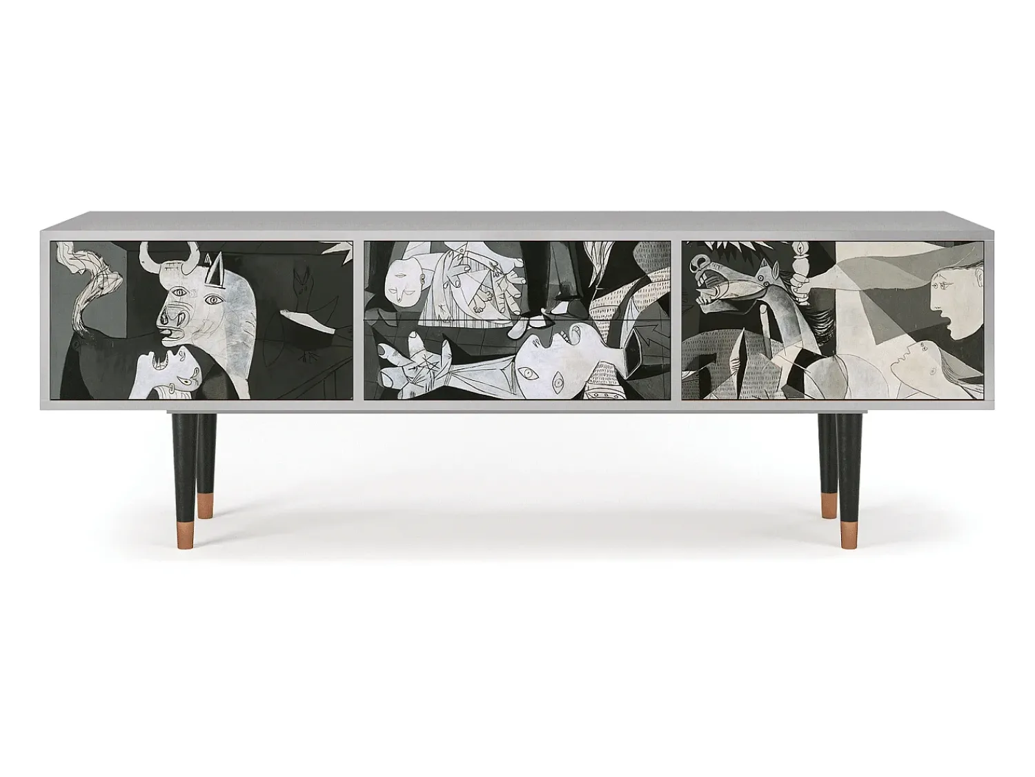 Mueble de TV - 170х59х48 cm - T4 - Guernica by Picasso, Cinza^ Móvel De Tv