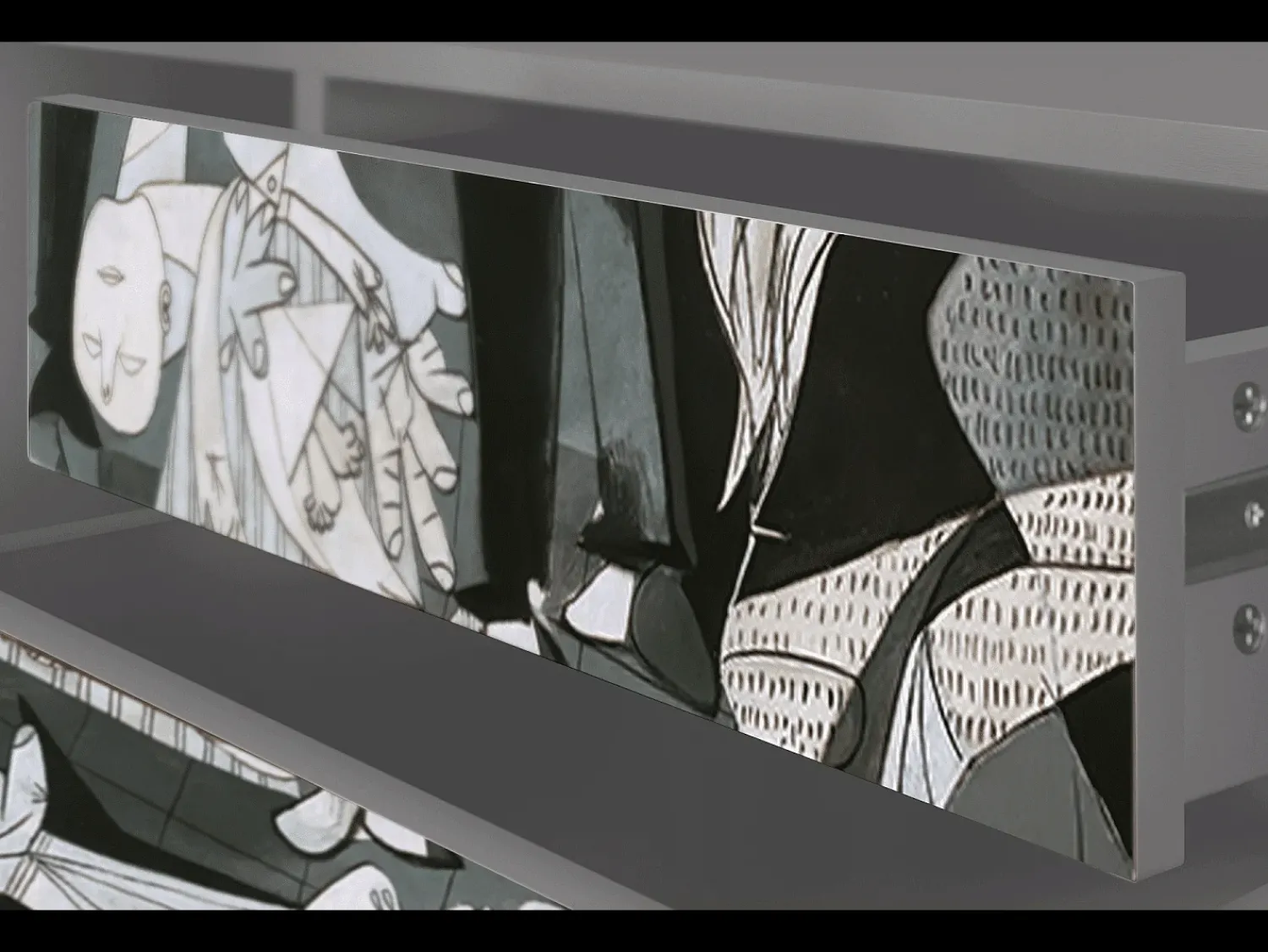 Mueble de TV - 170х59х48 cm - T4 - Guernica by Picasso, Cinza^ Móvel De Tv