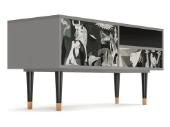 Móvel De Tv| Mueble de TV - 115х59х48 cm - T3 - Guernica by Picasso, Cinza Cinzento