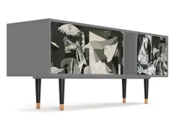 Móvel De Tv* Mueble de TV - 170х69х48 cm - T1 - Guernica by Picasso, Cinza Cinzento