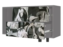 Móvel De Tv* Mueble de TV - 170х69х48 cm - T1 - Guernica by Picasso, Cinza Cinzento