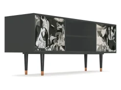 Mueble de TV - 170х69х48 cm - T2 - Guernica by Picasso, Antracite^ Móvel De Tv