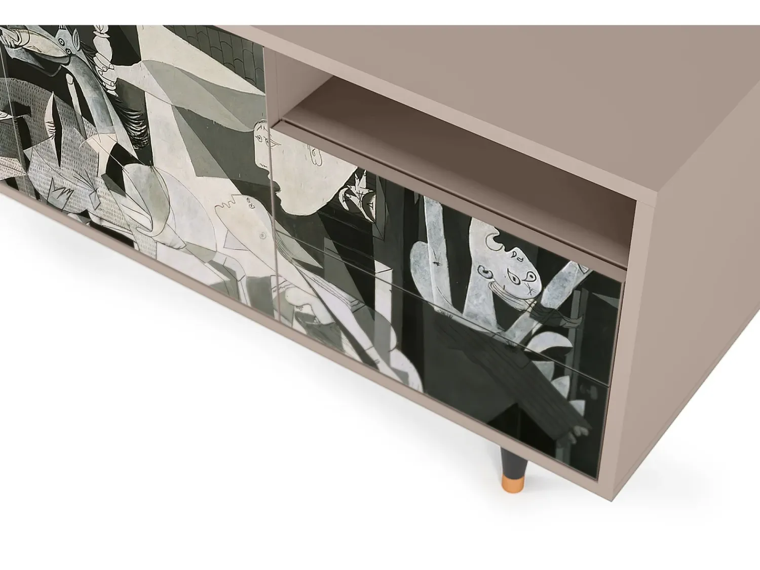 Móvel De Tv| Mueble de TV - 125х56х41 cm - T7 - Guernica by Picasso, Latte Bege