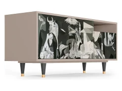 Móvel De Tv| Mueble de TV - 125х56х41 cm - T7 - Guernica by Picasso, Latte Bege