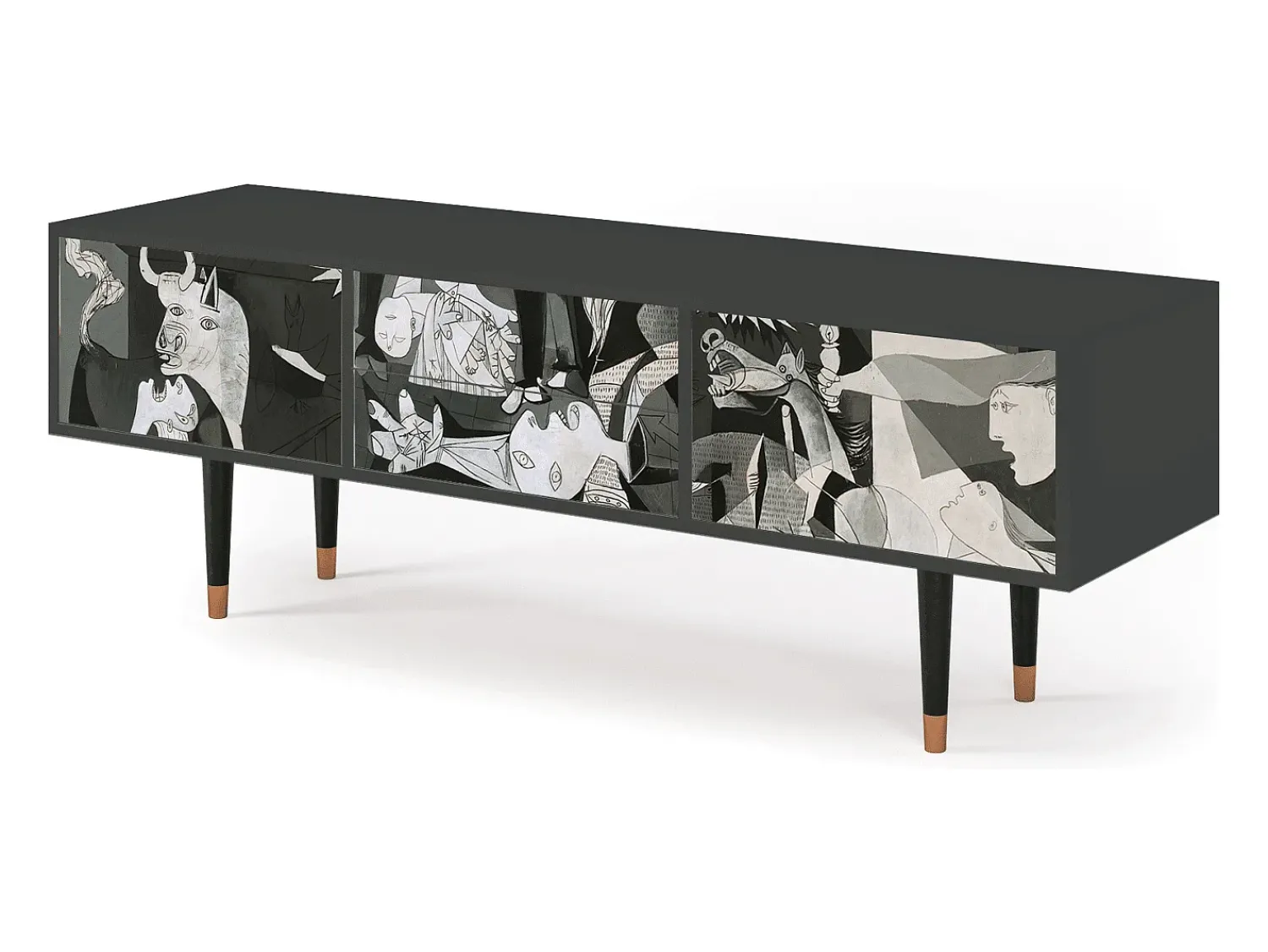 Sale Mueble de TV - 170х59х48 cm - T4 - Guernica by Picasso, Antracite Cinza antracite