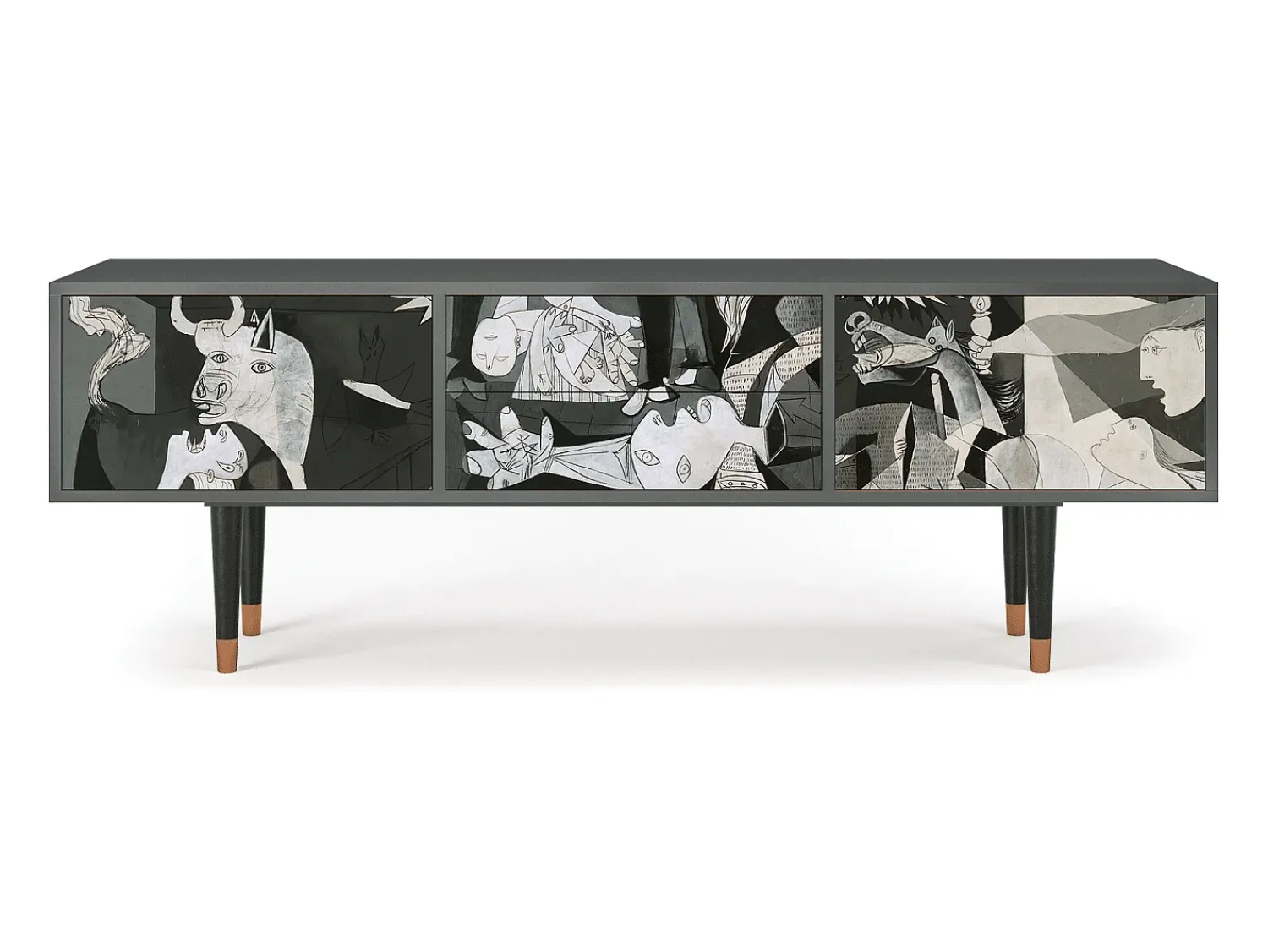 Sale Mueble de TV - 170х59х48 cm - T4 - Guernica by Picasso, Antracite Cinza antracite
