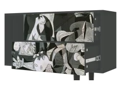 Clearance Mueble de TV - 170х69х48 cm - T1 - Guernica by Picasso, Antracite Cinza antracite