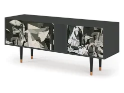 Clearance Mueble de TV - 170х69х48 cm - T1 - Guernica by Picasso, Antracite Cinza antracite