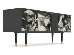Clearance Mueble de TV - 170х69х48 cm - T1 - Guernica by Picasso, Antracite Cinza antracite
