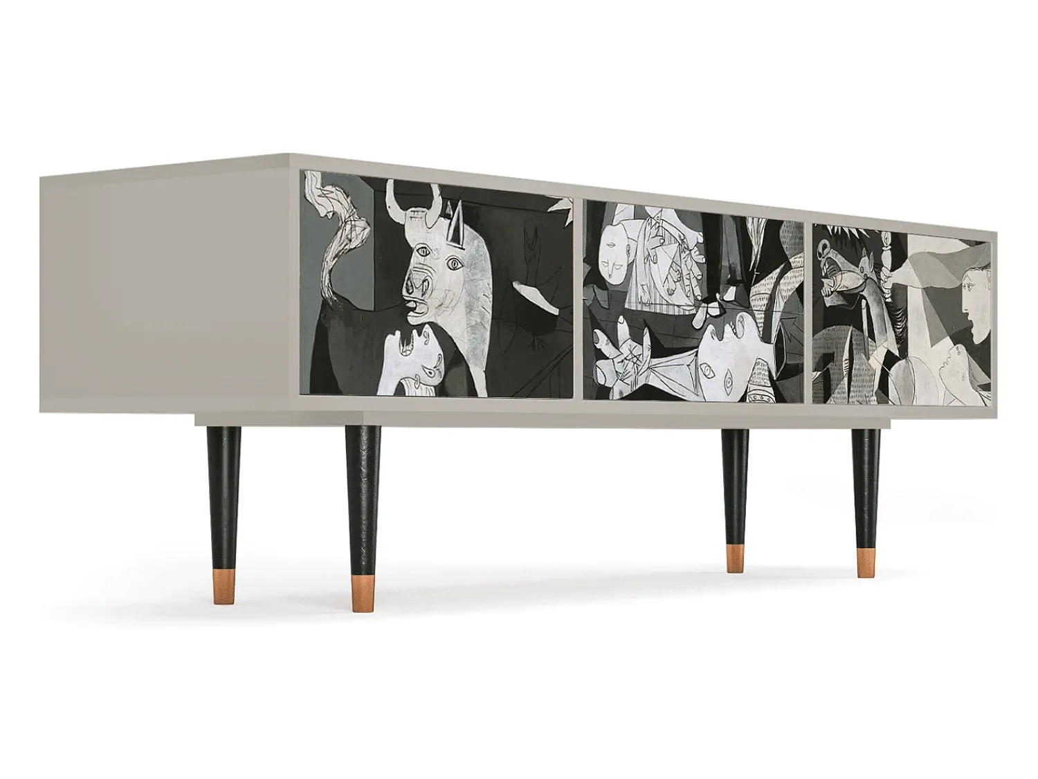 Móvel De Tv* Mueble de TV - 170х59х48 cm - T4 - Guernica by Picasso, Areia Bege