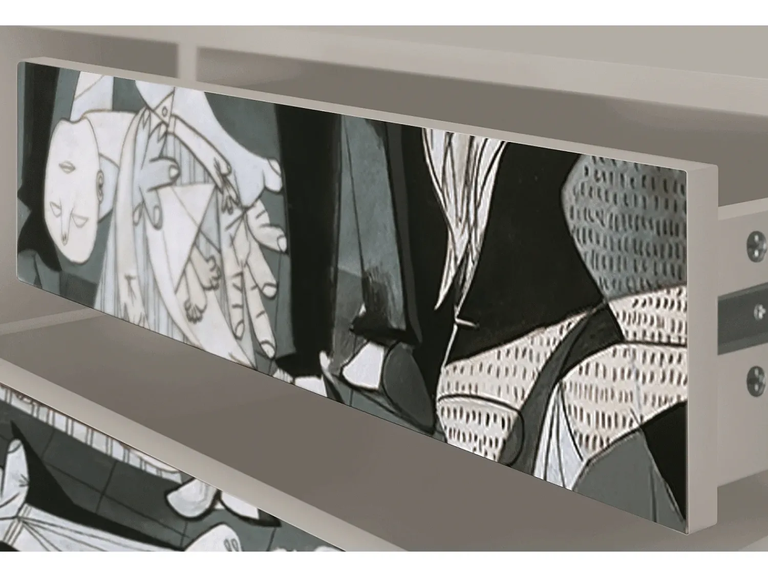Móvel De Tv* Mueble de TV - 170х59х48 cm - T4 - Guernica by Picasso, Areia Bege