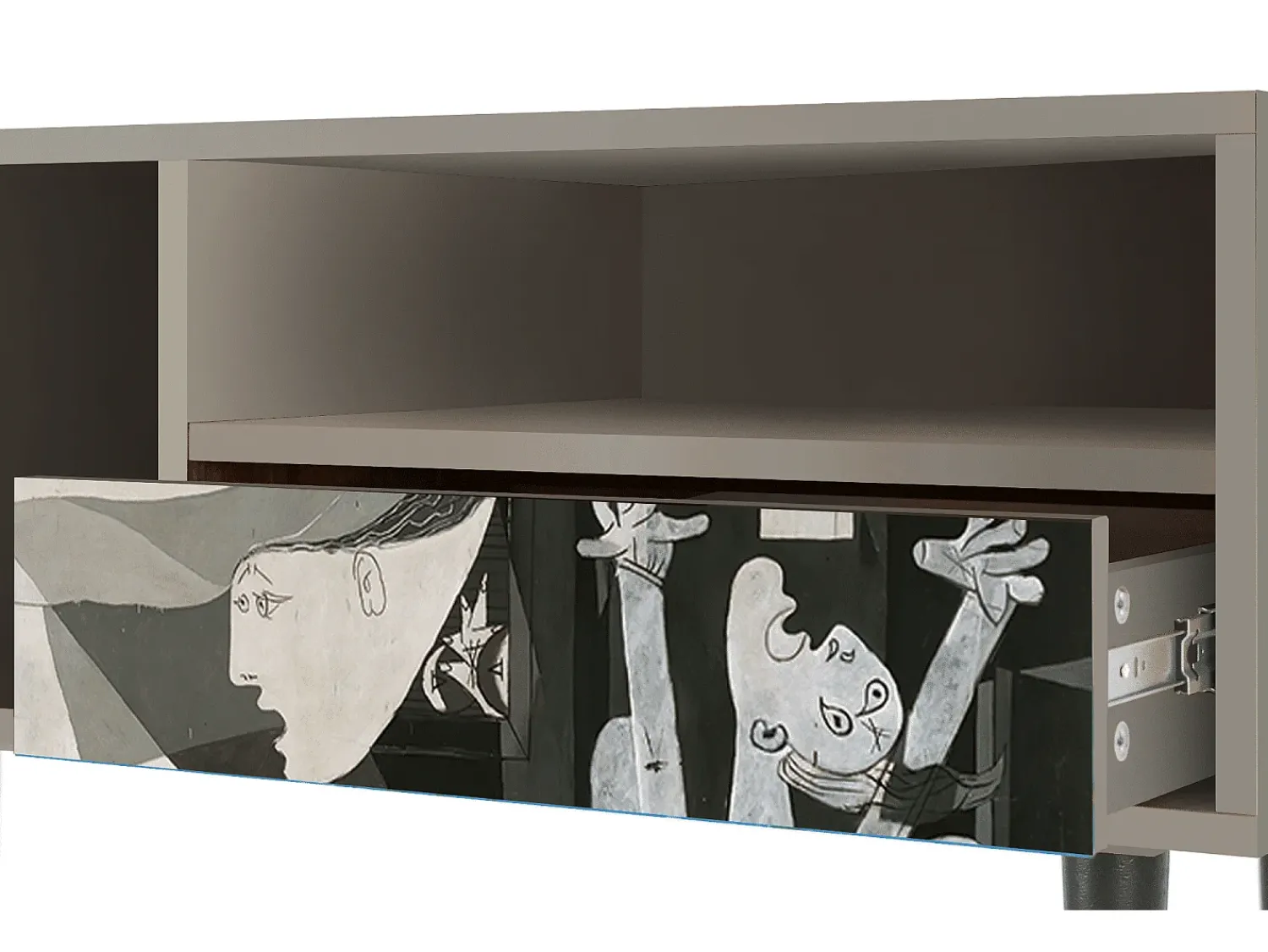 Outlet Mueble de TV - 115х59х48 cm - T3 - Guernica by Picasso, Areia Bege