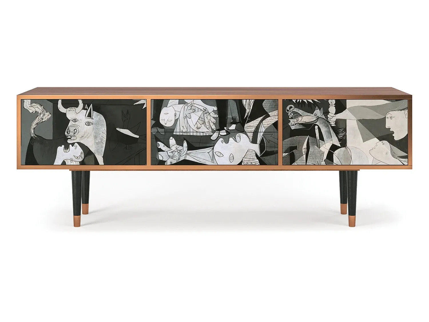 Móvel De Tv* Mueble de TV - 170х59х48 cm - T4 - Guernica by Picasso, Nogueira Castanho