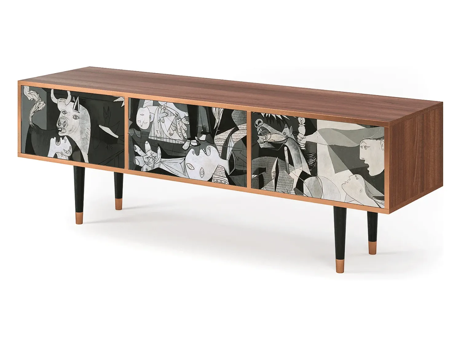 Móvel De Tv* Mueble de TV - 170х59х48 cm - T4 - Guernica by Picasso, Nogueira Castanho