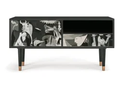 Móvel De Tv| Mueble de TV - 115х59х48 cm - T3 - Guernica by Picasso, Antracite Cinza antracite