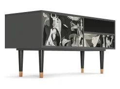 Móvel De Tv| Mueble de TV - 115х59х48 cm - T3 - Guernica by Picasso, Antracite Cinza antracite