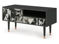 Móvel De Tv| Mueble de TV - 115х59х48 cm - T3 - Guernica by Picasso, Antracite Cinza antracite