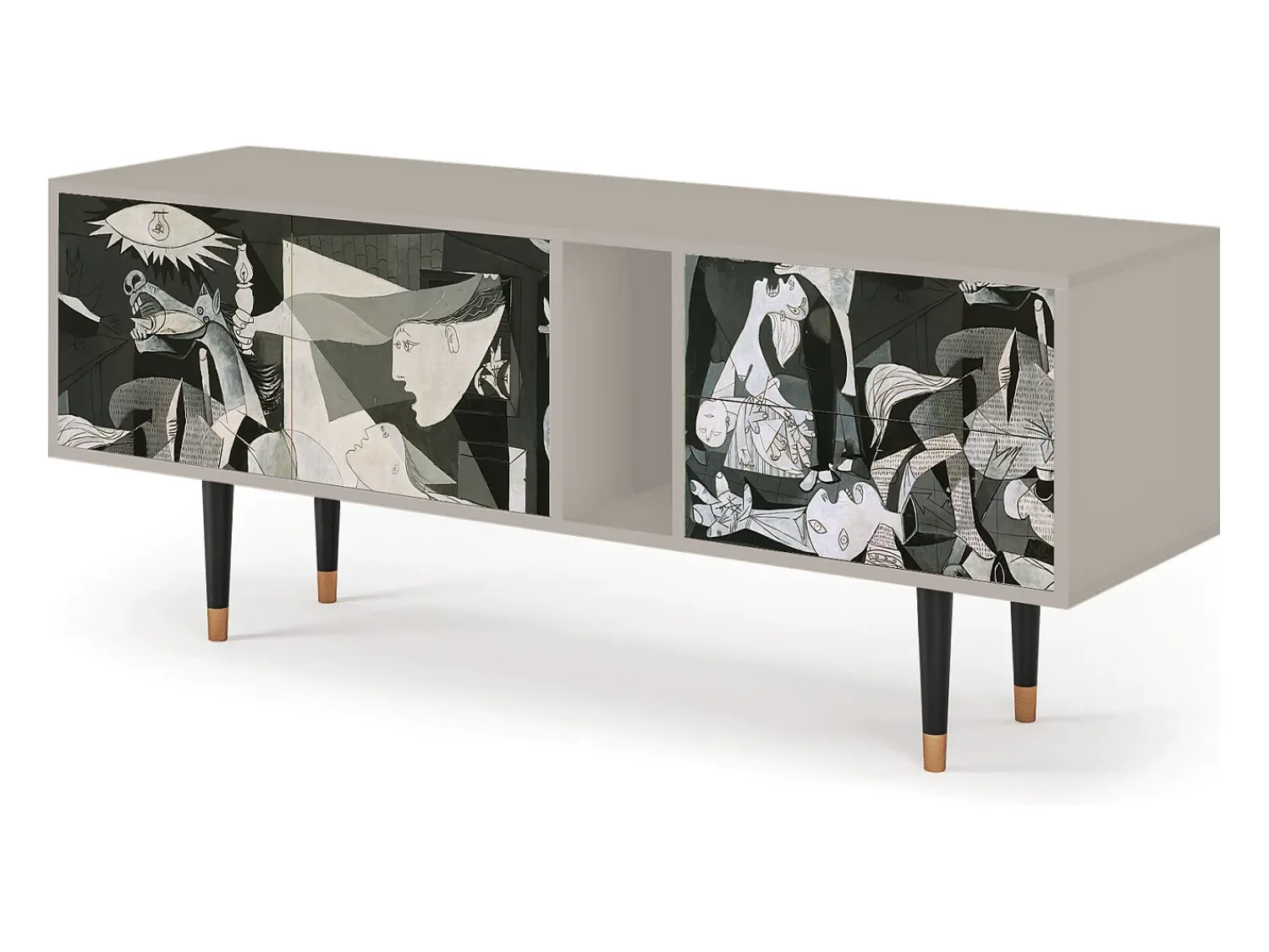 Móvel De Tv| Mueble de TV - 170х69х48 cm - T1 - Guernica by Picasso, Areia Bege