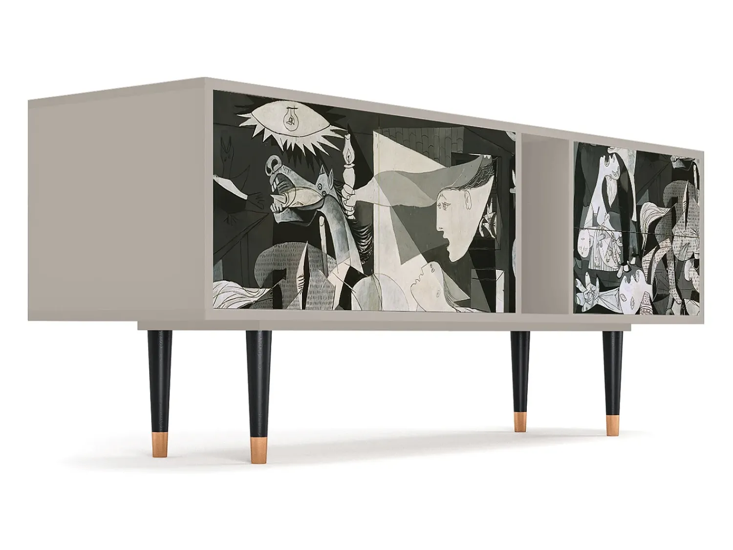 Móvel De Tv| Mueble de TV - 170х69х48 cm - T1 - Guernica by Picasso, Areia Bege