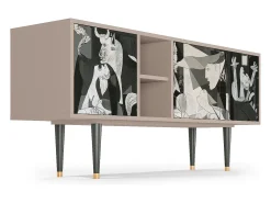 Móvel De Tv| Mueble de TV - 150х69х41 cm - T5 - Guernica by Picasso, Latte Bege