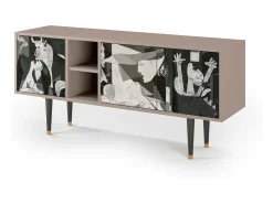 Móvel De Tv| Mueble de TV - 150х69х41 cm - T5 - Guernica by Picasso, Latte Bege