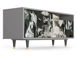 Móvel De Tv* Mueble de TV - 125х56х41 cm - T7 - Guernica by Picasso, Cinza Cinzento