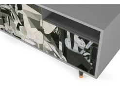 Móvel De Tv* Mueble de TV - 125х56х41 cm - T7 - Guernica by Picasso, Cinza Cinzento