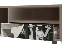 Móvel De Tv| Mueble de TV - 115х59х48 cm - T3 - Guernica by Picasso, Latte Bege