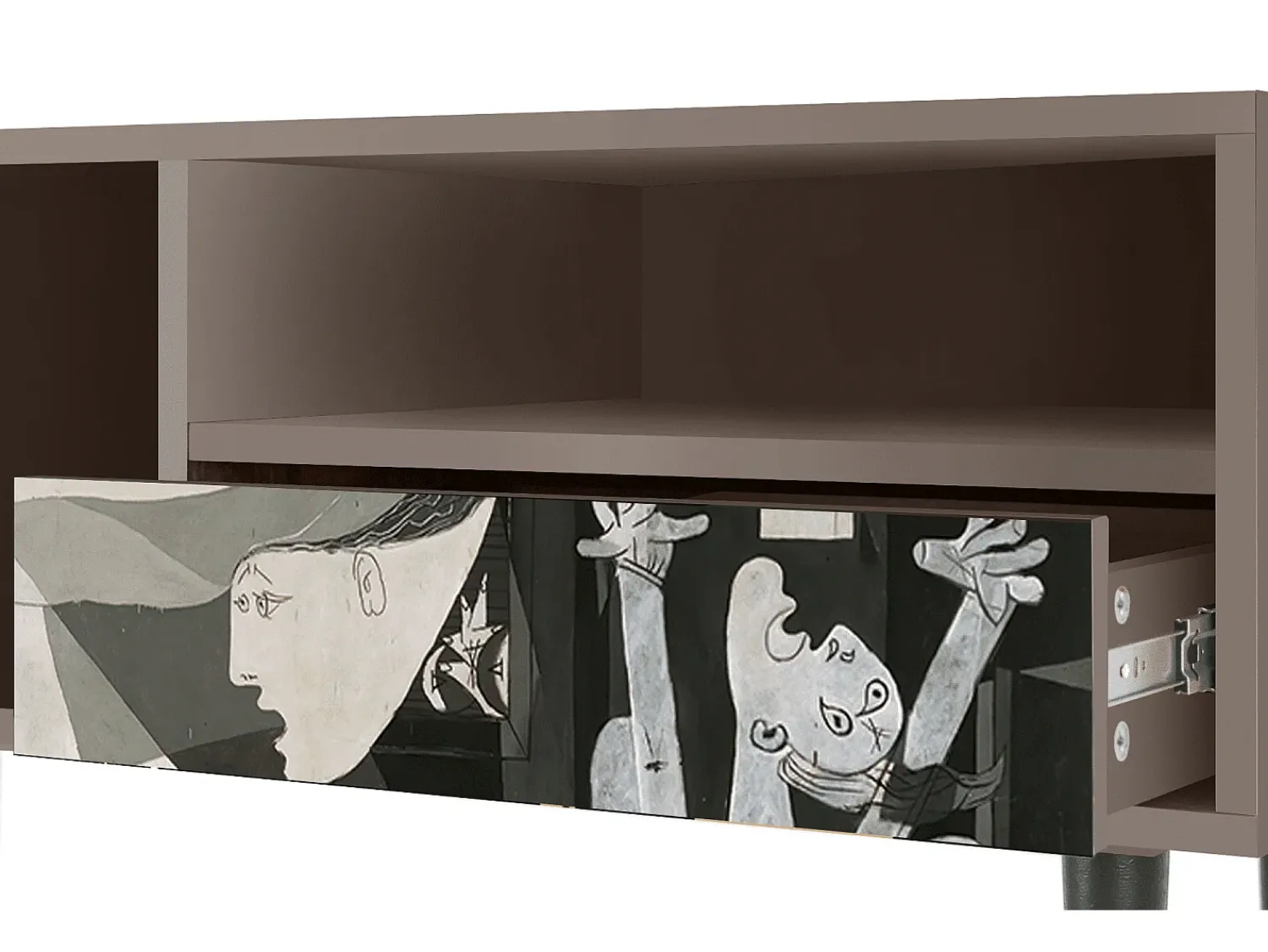 Móvel De Tv| Mueble de TV - 115х59х48 cm - T3 - Guernica by Picasso, Latte Bege