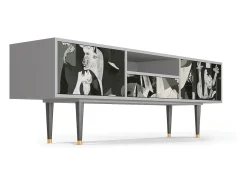 Mueble de TV - 170х59х41 cm - T6 - Guernica by Picasso, Cinza^ Móvel De Tv