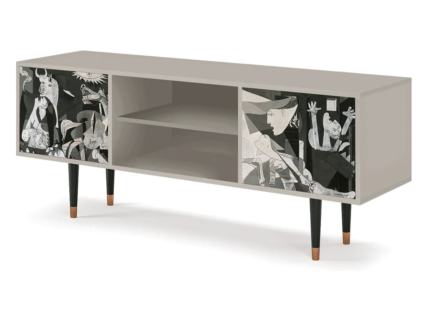 Discount Mueble de TV - 170х69х48 cm - T2 - Guernica by Picasso, Areia Bege