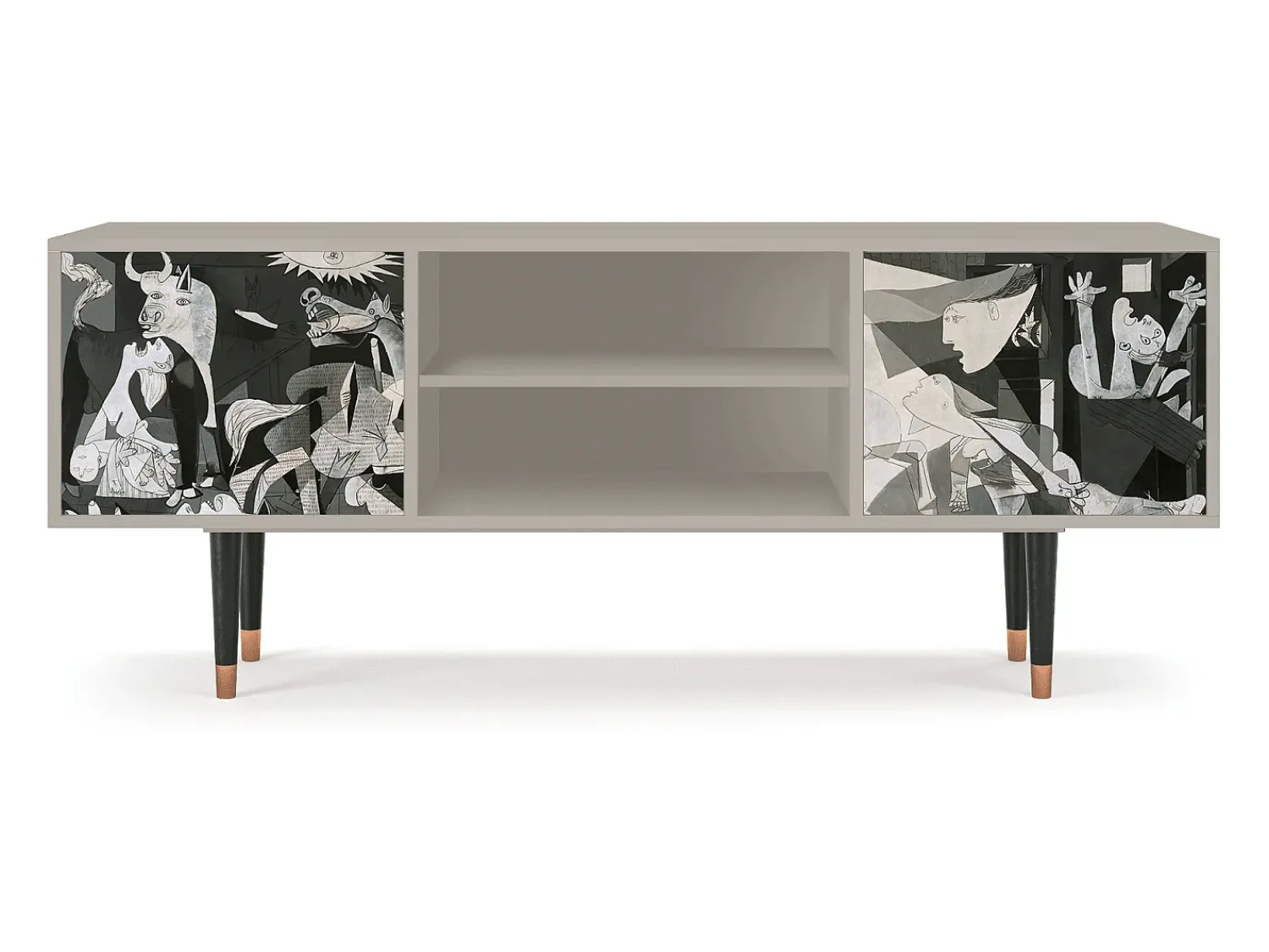 Discount Mueble de TV - 170х69х48 cm - T2 - Guernica by Picasso, Areia Bege