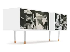 Móvel De Tv* Mueble de TV - 170х69х48 cm - T1 - Guernica by Picasso, Branco Bege