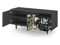 Móvel De Tv| Mueble de TV - 125х56х41 cm - T7 - Guernica by Picasso, Antracite Cinza antracite
