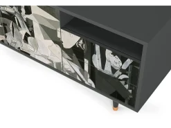 Móvel De Tv| Mueble de TV - 125х56х41 cm - T7 - Guernica by Picasso, Antracite Cinza antracite