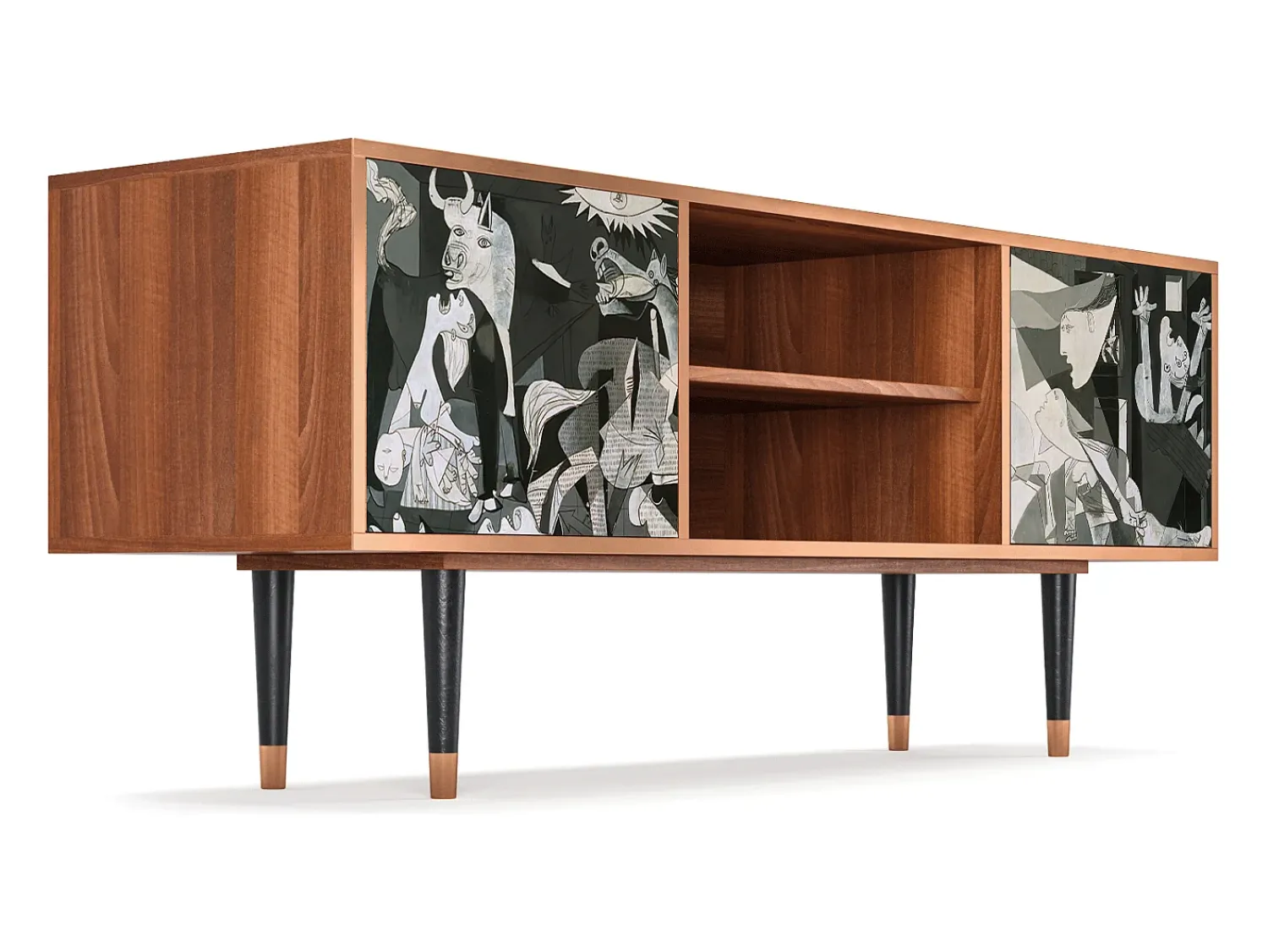 Móvel De Tv| Mueble de TV - 170х69х48 cm - T2 - Guernica by Picasso, Nogueira Castanho