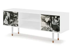 Móvel De Tv| Mueble de TV - 170х69х48 cm - T2 - Guernica by Picasso, Branco Bege