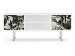 Móvel De Tv| Mueble de TV - 170х69х48 cm - T2 - Guernica by Picasso, Branco Bege