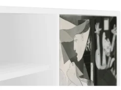 Móvel De Tv| Mueble de TV - 170х69х48 cm - T2 - Guernica by Picasso, Branco Bege