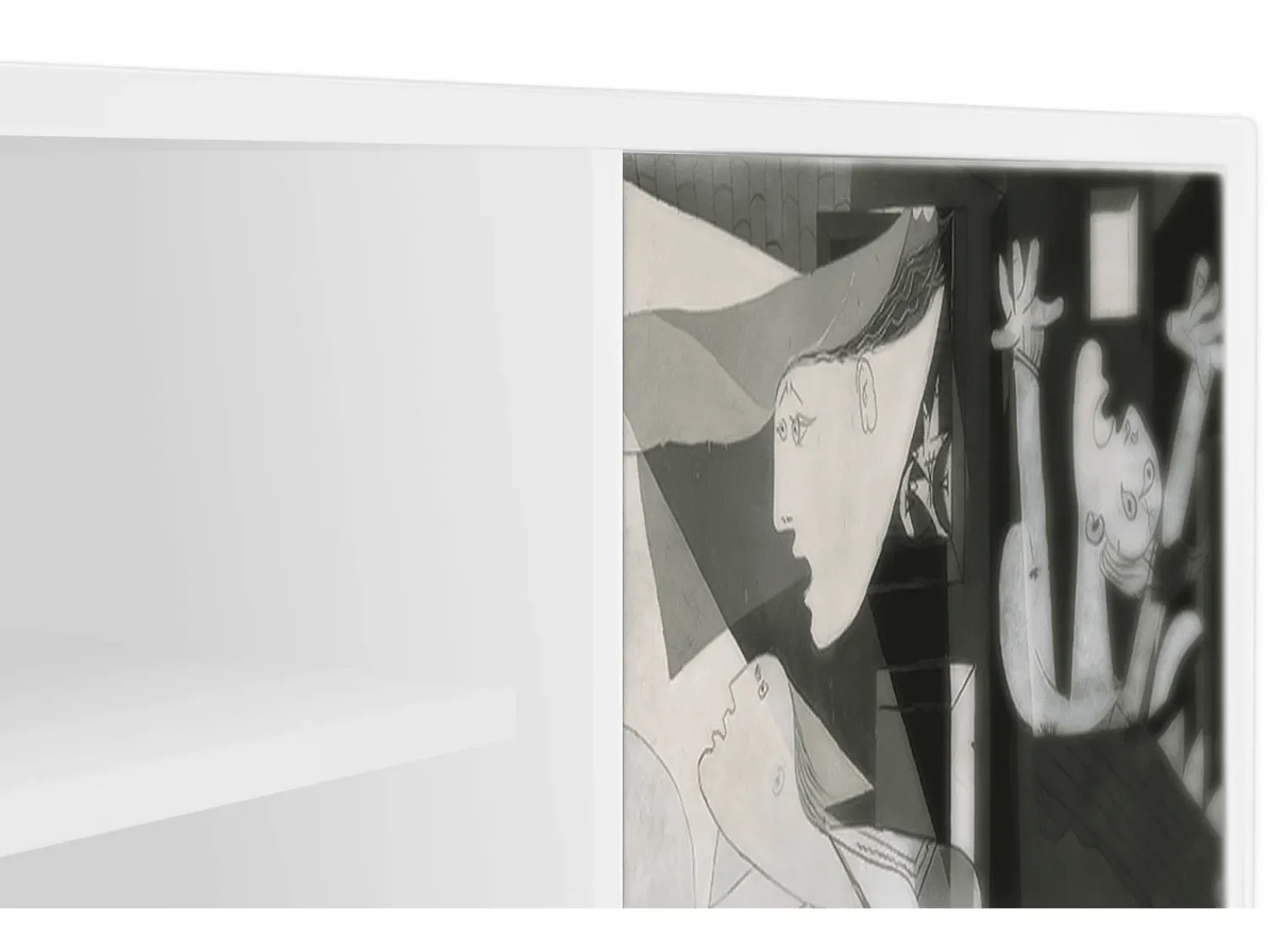 Móvel De Tv| Mueble de TV - 170х69х48 cm - T2 - Guernica by Picasso, Branco Bege